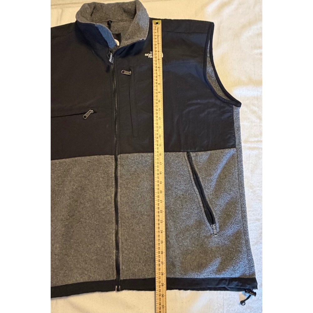 The North Face Denali Fleece Vest Mens XXL Grey Black Full Zip vest - Picture 4 of 5